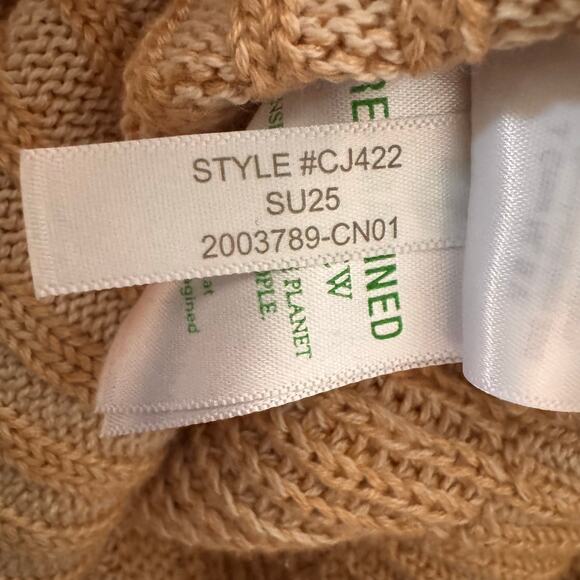 J. Crew Ribbed Funnelneck Sweater in Linen-Cotton Blend in Soft Khaki Bone Sz M - Picture 11 of 11